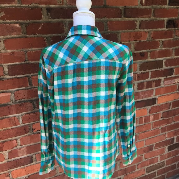 New NWT J. Crew Women's Boy Fit Button Down Flannel Shirt Pacey Plaid Sz 6 tjd - Picture 5 of 11